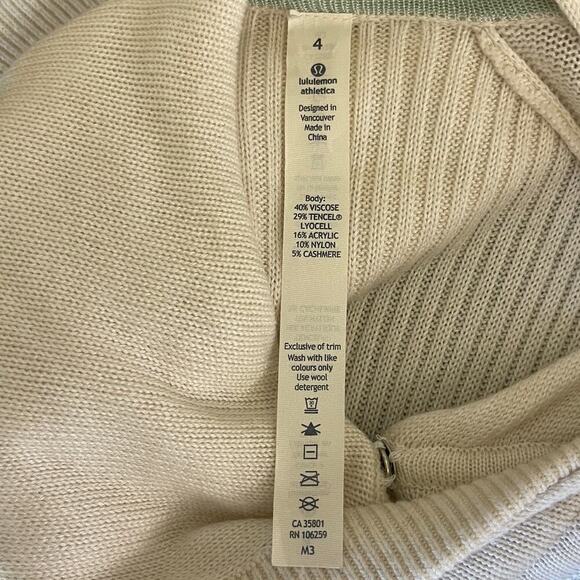 Lululemon Peace Of Mind Wrap Hooded Heathered White Sweater Cardigan Women's 4 - Picture 10 of 13